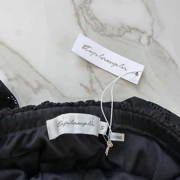 NEW REVOLVE T-Bags Los Angeles strapless ruffled dress BLACK Sz S festival - Picture 3 of 6